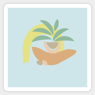 Mexican Potted Plant Minimal Art Sticker